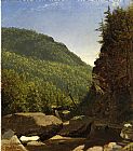 Falls Canvas Paintings - The Top of Kauterskill Falls